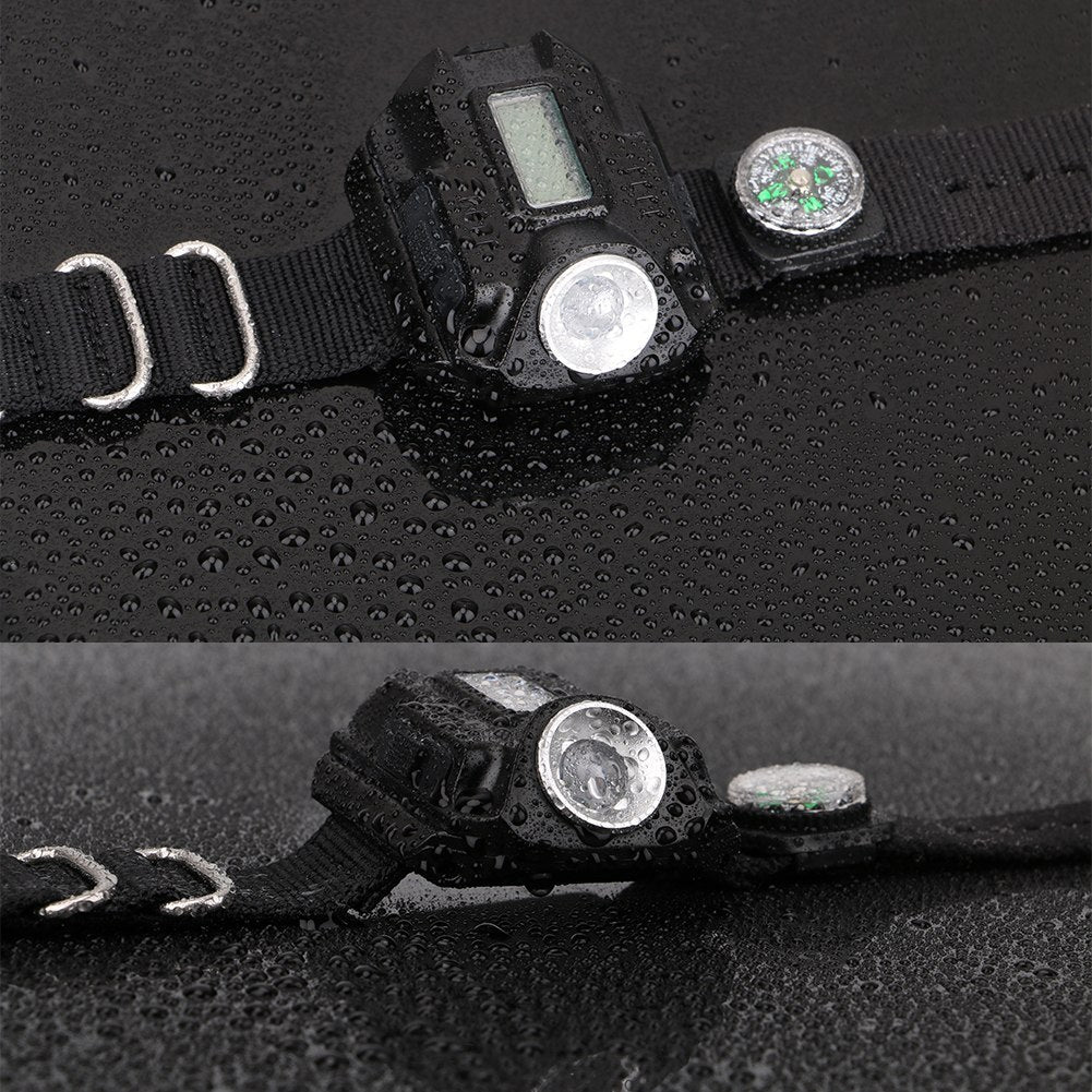 LumiGear Tactical Watchlight – 4-Mode LED Flashlight with Time Display & Compass