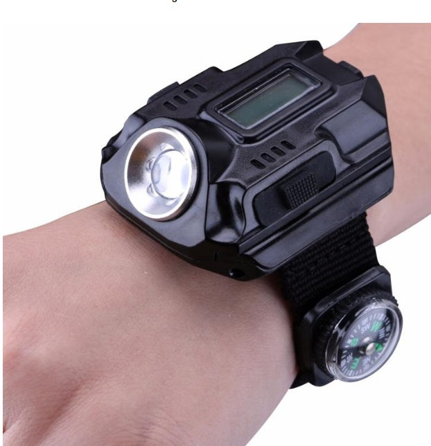 LumiGear Tactical Watchlight – 4-Mode LED Flashlight with Time Display & Compass