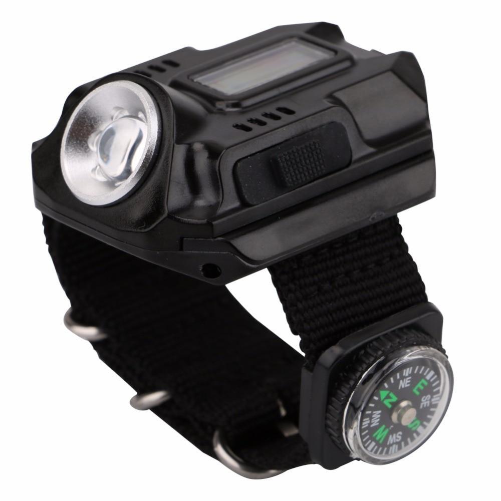 LumiGear Tactical Watchlight – 4-Mode LED Flashlight with Time Display & Compass