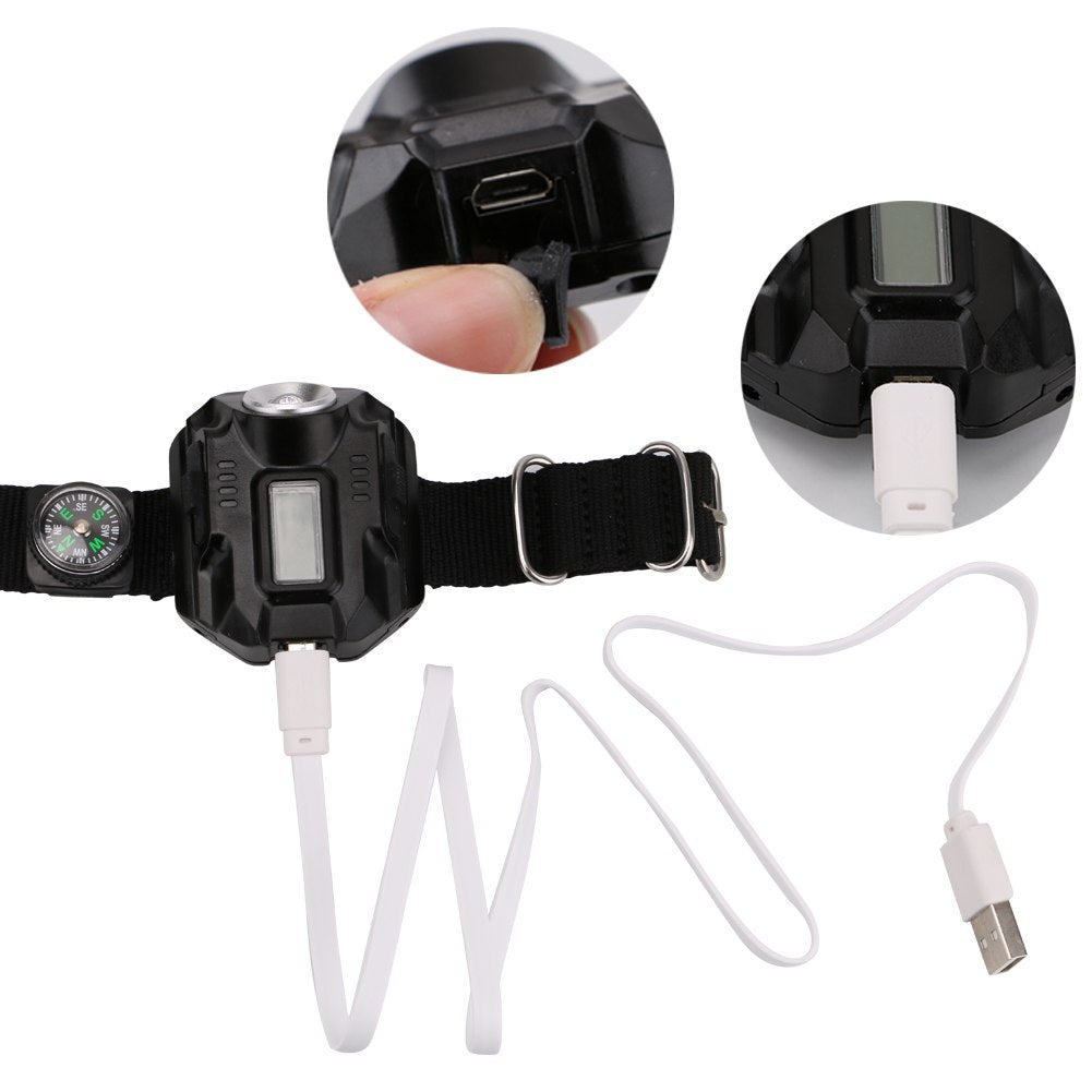 LumiGear Tactical Watchlight – 4-Mode LED Flashlight with Time Display & Compass